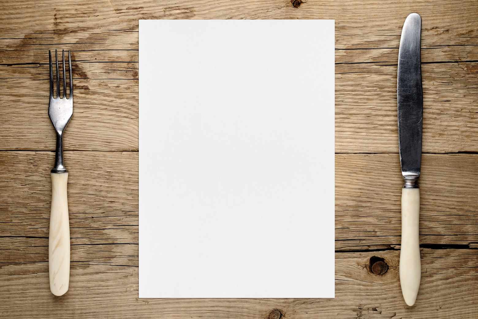 Blank Paper for Menu  